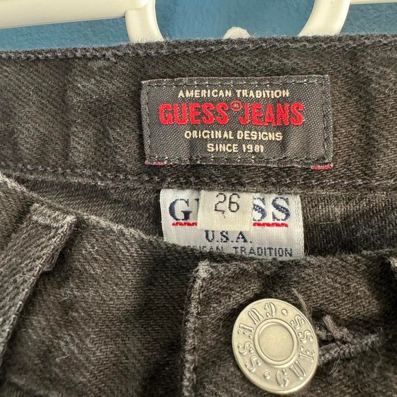 Vintage 90s Guess Jeans Women's Size 26 Denim Black Cotton Mid Rise‎ Grunge - Picture 3 of 8